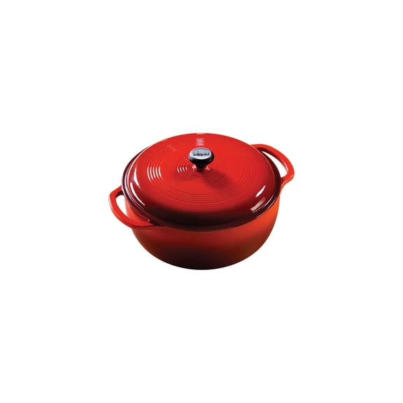 Lodge - 6 Qt Enamel Dutch Oven - Enameled Cast Iron, Island Spice, With Lid