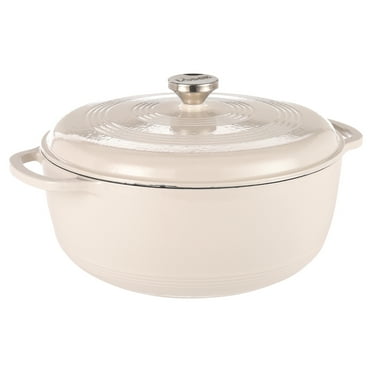 Lodge 7.5 Quart Enamel Cast Iron Dutch Oven, Oyster