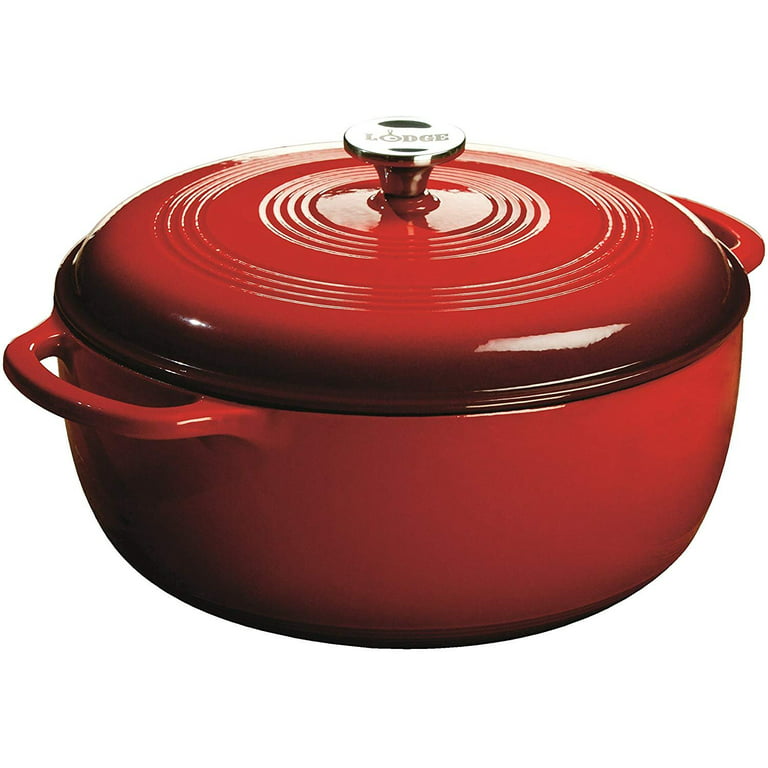 Lodge 7.5 Quart Enameled Cast Iron Dutch Oven with Lid – Dual Handles –  Oven Safe up to 500° F or on Stovetop - Use to Marinate, Cook, Bake,  Refrigerate and Serve – Caribbean Blue: Stock Pot: Home & Kitchen 
