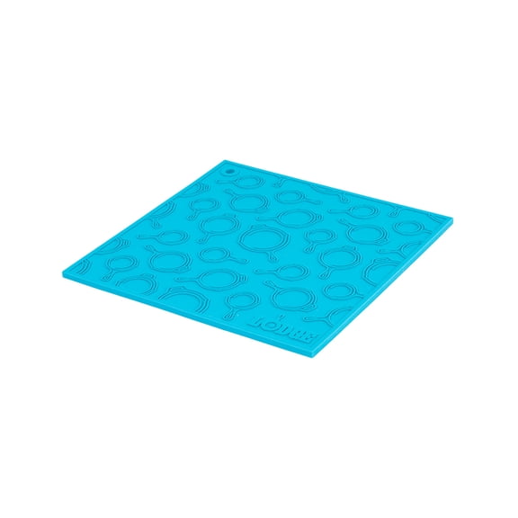 Lodge 7 Inch Square Silicone Skillet Pattern Trivet, Turquoise