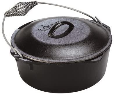 Classic Black 7 qt Cast Iron Dutch Oven with Spiral-Grip Handle