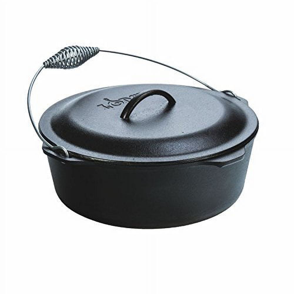 Camping Dutch Oven,9 qt Pre-Seasoned Camping Cookware Pot with Lid - Lid Lifter,Cast Iron Deep Pot with Metal Handle for Camping Cooking BBQ Baking