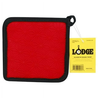 Lodge AS7SKT11 7 x 7 Black Skillet Pattern Silicone Trivet / Pot Holder
