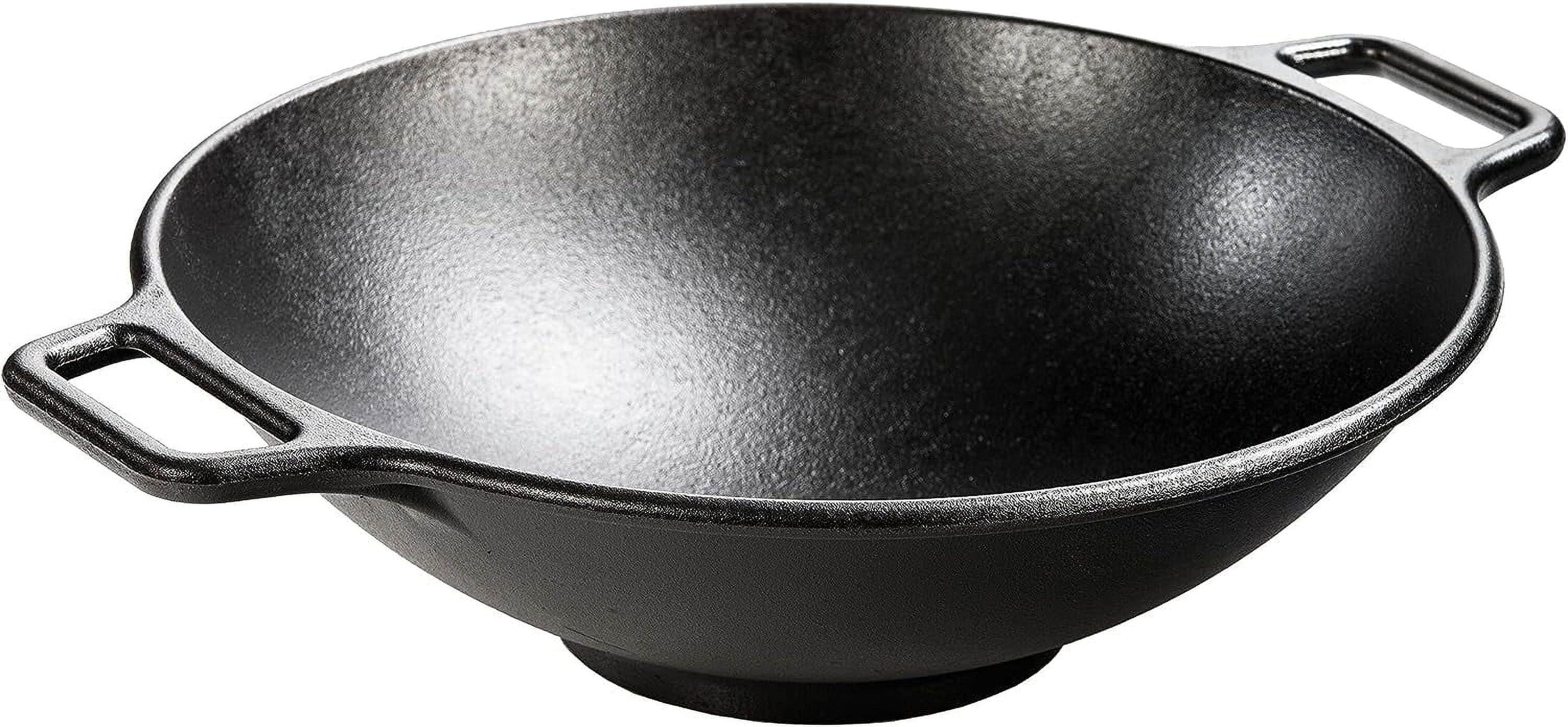 Lodge 14" Black Cast Iron Dual Handle Wok
