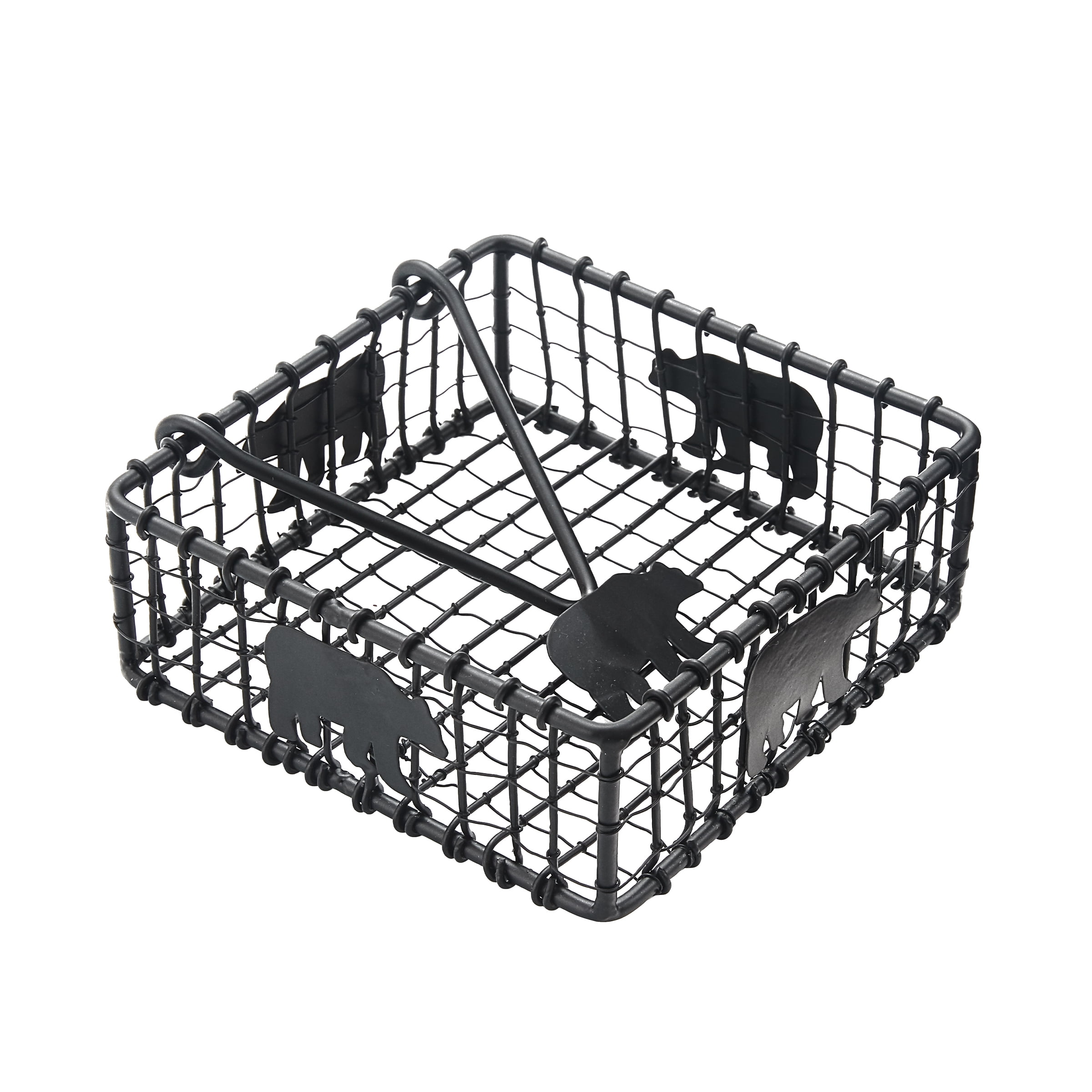Black Bear Metal Wire Beverage Napkin Holder