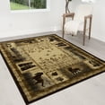 thumbnail image 1 of Lodge, Cabin Hunting Accent Area Rug - Modern Geometric Design Cabin Area Rug - Abstract, Multicolor Design- Hunting Dogs/Duck/Magnifier, 1 of 6