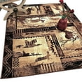 thumbnail image 1 of Lodge, Cabin Nature and Animals Area Rug - Nature Pattern Cabin Area Rug - Abstract, Chocolate Brown/Beige-Rabbit/Deer/Moose/Birds, 1 of 7