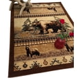 thumbnail image 1 of Lodge, Cabin Nature and Animals Area Rug - Stripped Design Cabin Area Rug - Abstract Bear/Trees/Southwestern Pattern, 1 of 9
