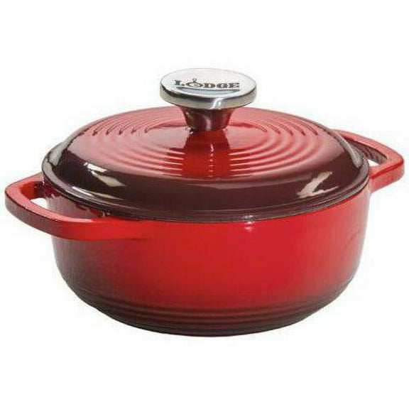 Lodge Cast Iron 1.5 Quart Enameled Dutch Oven Red