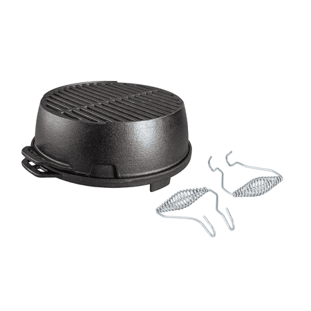 Lodge Cast Iron 12" Charcoal Camping Round Kickoff Grill