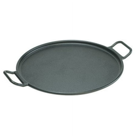 Lodge Cast Iron 14" Pre-Seasoned Round Baking Pan with Loop Handles P14P3, Black
