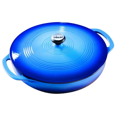 Lodge Cast Iron 3.6 Quart Enameled Covered Casserole, Blue