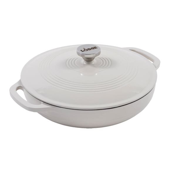 Lodge Cast Iron 3.6 Quart Enameled Covered Casserole Oyster