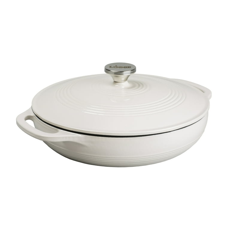 Lodge Cast Iron 6 Quart Enameled Cast Iron Dutch Oven in Oyster