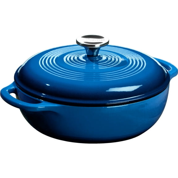 Lodge Cast Iron 3 Quart Enameled Dutch Oven Blue