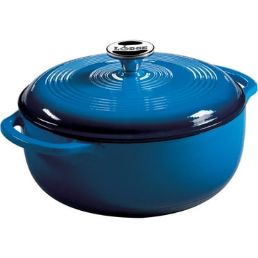 Lodge Cast Iron 4.5 Quart Enameled Dutch Oven, Blue