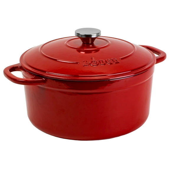 Lodge Cast Iron 4qt Red Enameled Dutch Oven