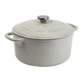 thumbnail image 1 of Lodge Cast Iron 5.5qt Oyster White Enameled Dutch Oven, 1 of 8