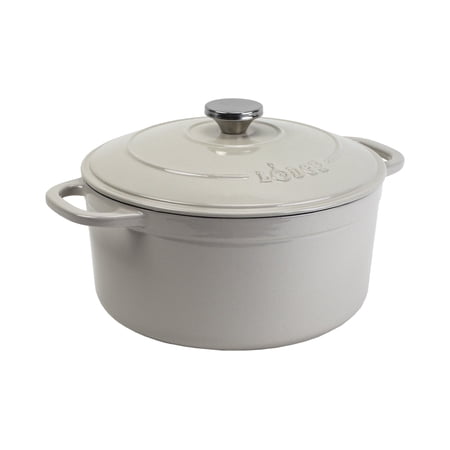 Lodge Cast Iron 6.5 Quart Enameled Cast Iron Dutch Oven, Oyster