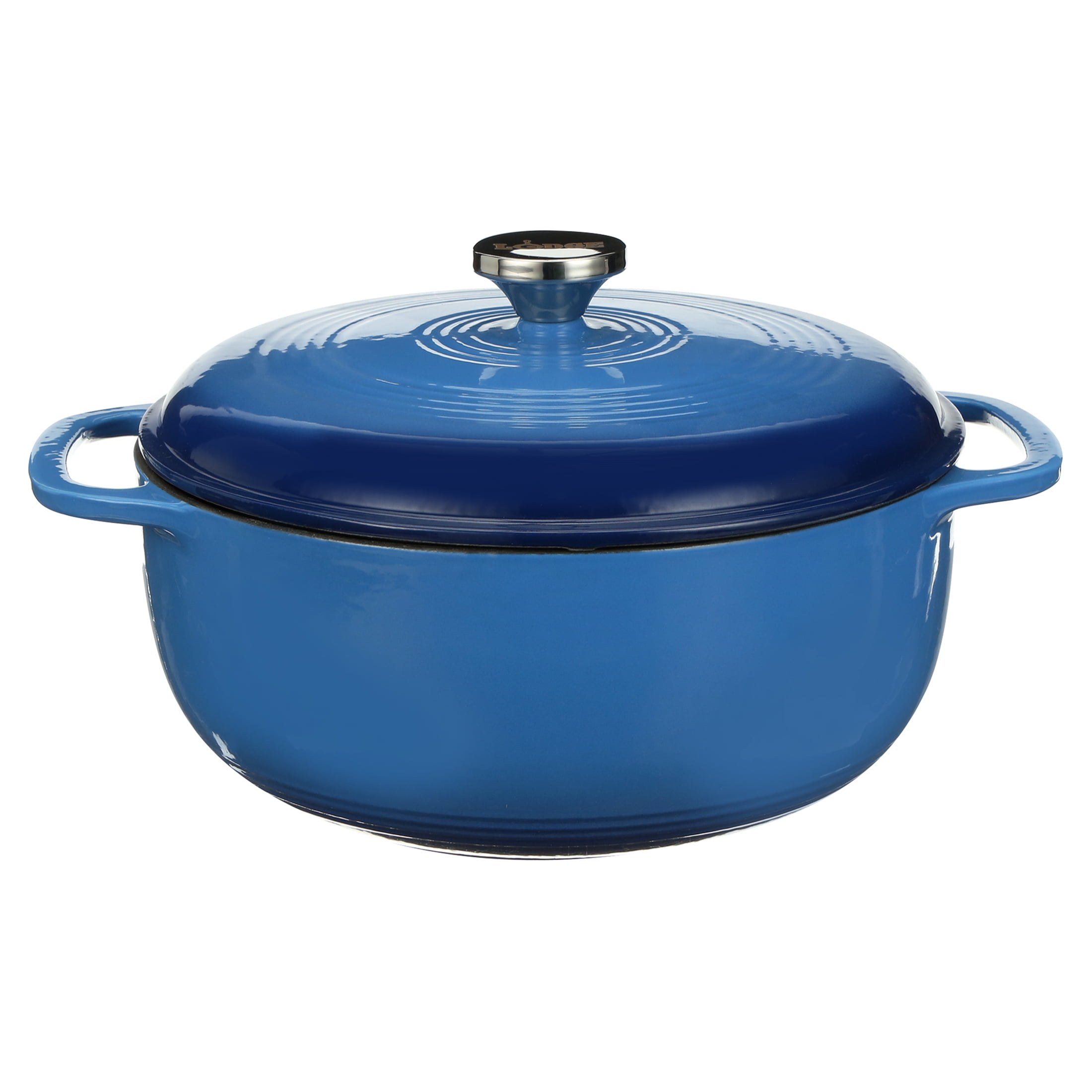 Lodge Cast Iron 6 Quart Enameled Cast Iron Dutch Oven, Blue 