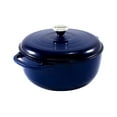 thumbnail interactive-video image 1 of Lodge Cast Iron 6 Quart Enameled Dutch Oven, Indigo, 1 of 8