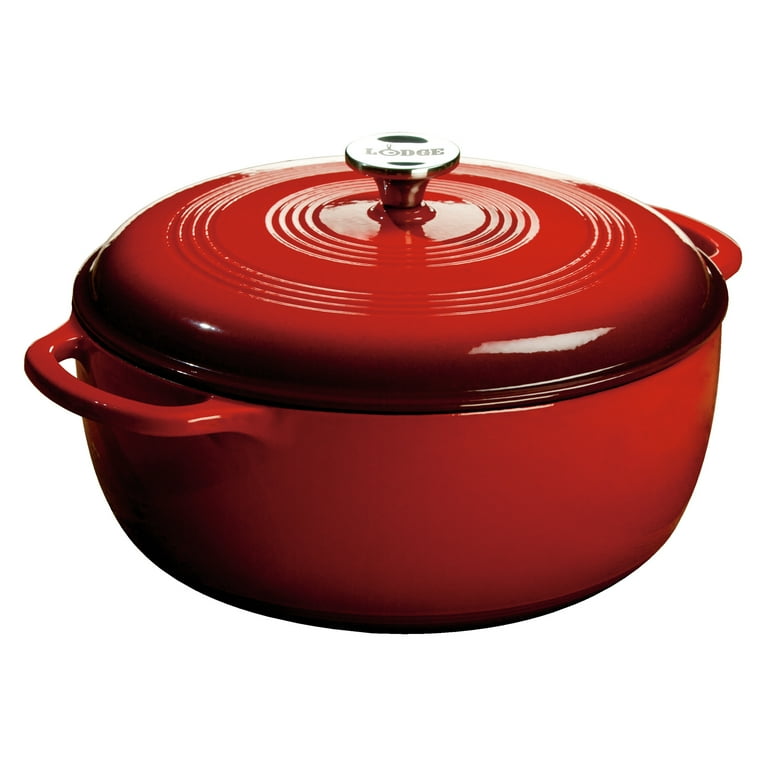 Lodge Cast Iron 4.5 Quart Enameled Dutch Oven in Red