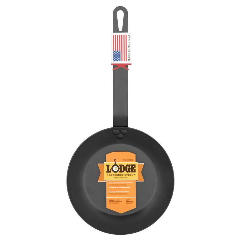 Lodge CRS8 French Style Pre-Seasoned 8 Carbon Steel Fry Pan