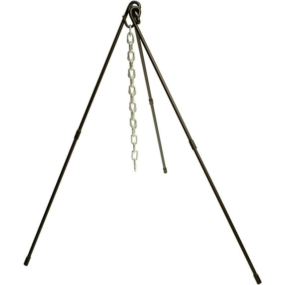 Lodge Cast Iron Adjustable Camp Tripod, Atp2, 40-60" Tall, Includes Heavy-Duty Tote Bag.