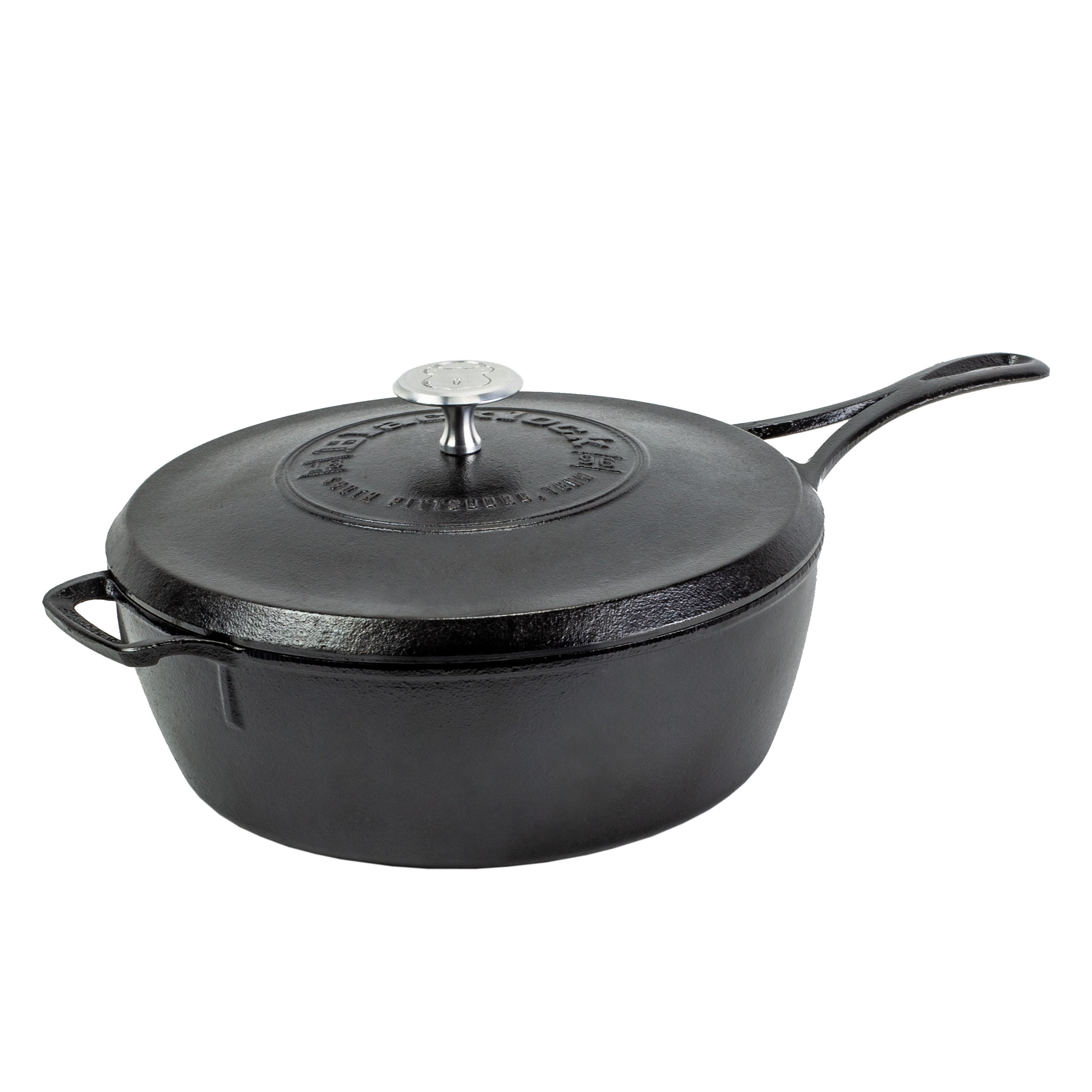 Lodge Cast Iron Blacklock Triple Seasoned 4 Qt Deep Skillet with Lid