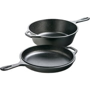 Lodge Cast Iron Combo Cooker - PFAS-Free 2-in-1 3.2 Quart Deep Pot and 10.25 Inch Skillet Set - Dutch Oven with Skillet Lid for Sourdough, Frying, and Camping - Made in the USA