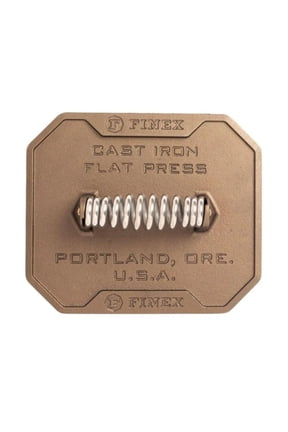 8" Flat Press - Cast Iron Flat Press - For Bacon, Veggies, Sausages & More - Stronger Searing - Pre-Seasoned Cast Iron - Compatible with FINEX Skillets, Grill Pans & Griddle