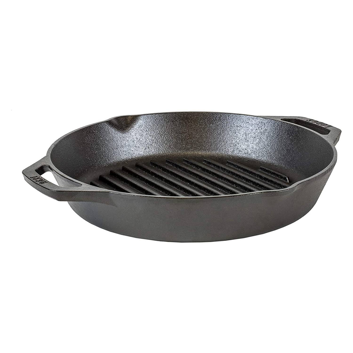 Lodge BOLD 12 Inch Seasoned Cast Iron Grill Pan with Loop Handles;  Design-Forward Cookware