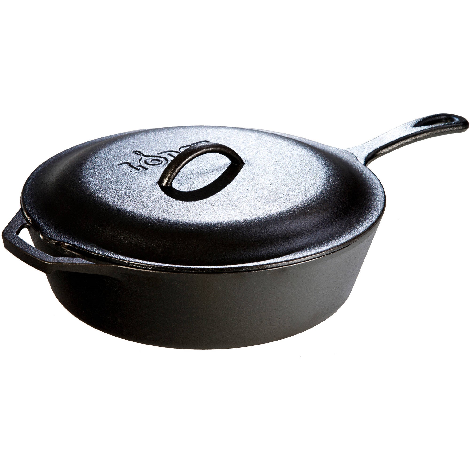Lodge Cast Iron Pre-Seasoned Deep Skillet with Iron Cover and Assist Handle, 5 Quart, Black - image 1 of 8