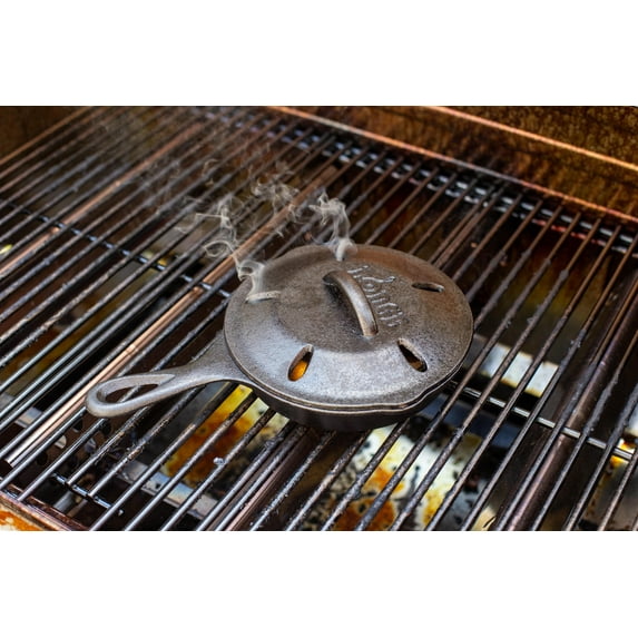 Lodge Cast Iron Smoker Skillet for Outdoor Grills, Pre-seasoned and , 6.5 inches