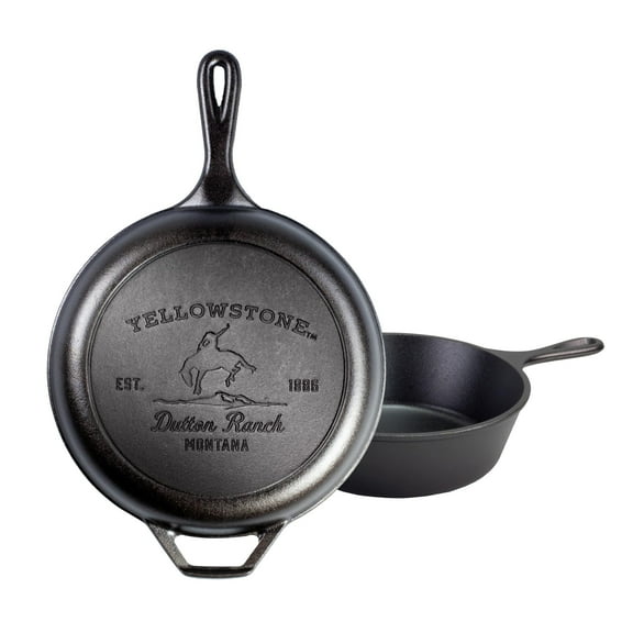 Lodge Cast Iron x Yellowstone 3.2 Quart Bucking Bronco Combo Cooker, 10.25" Diameter