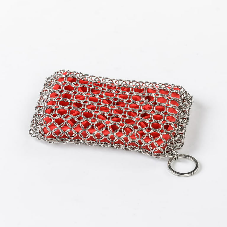Lodge Cast Iron Square RED Chainmail Scrubbing Pad Same day ship