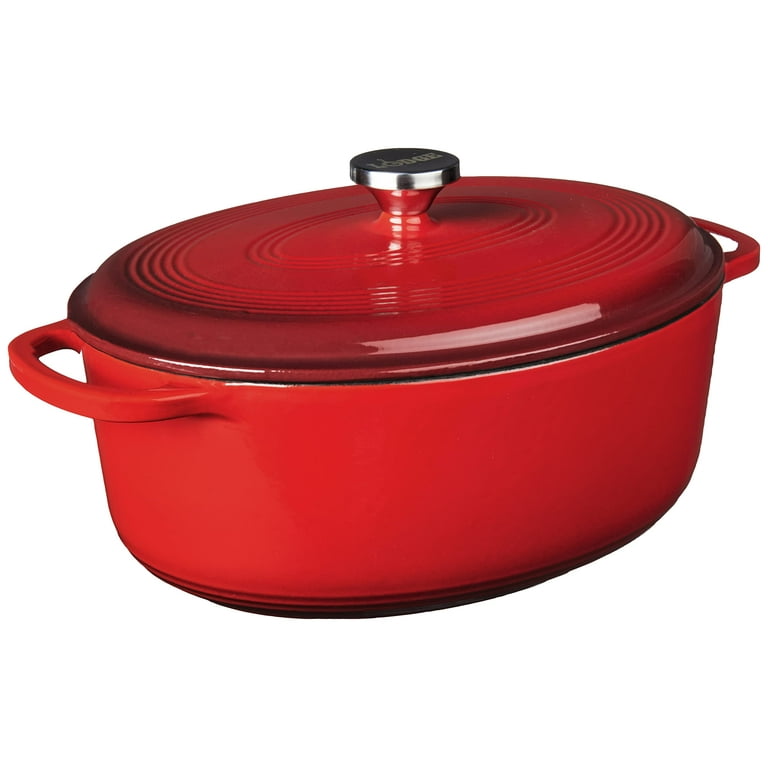 Oval Enameled Cast Iron Dutch Oven