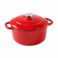 thumbnail image 1 of Lodge 5.5 qt Enameled Cast Iron Dutch Oven with Loop Handles, Red, 1 of 6
