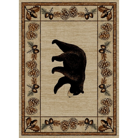Lodge King Acorn Trail Antique Area Rug 8'x10'