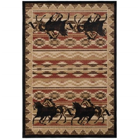 Lodge King Untamed Rectangle Area Rug - Black - 5 x 8 in.