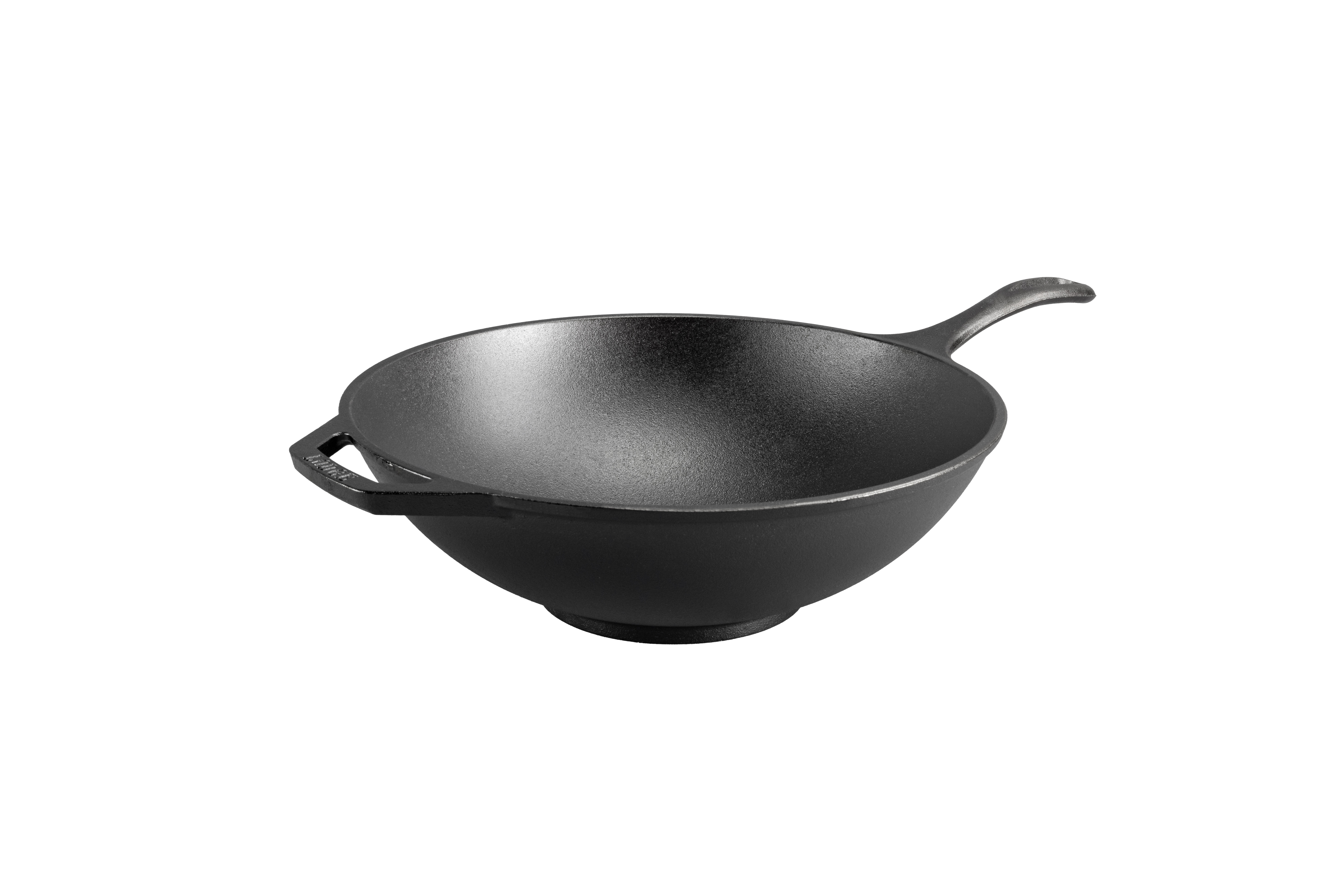 12.5 Inch Black Cast Iron Chef Style Wok