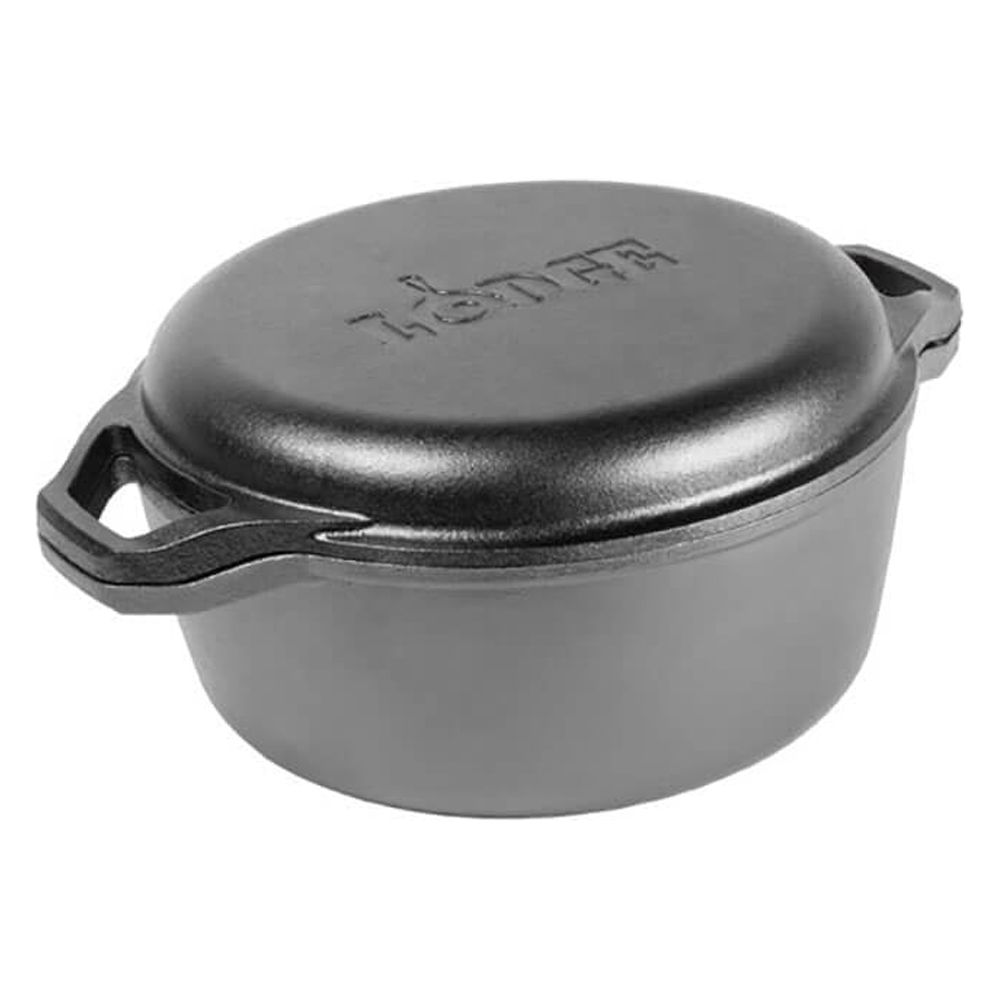 Lodge LC6DD 6 Quart Cast Iron Double Dutch Oven