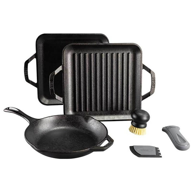 https://i5.walmartimages.com/seo/Lodge-LC6GMSETA-6-Pc-Chef-Collection-Cast-Iron-Grill-Griddle-Gourmet-Set_2e037f28-95bf-4e7d-9163-4f704cb0fc67.30e0ab94b74229f2c11129b44b9449ee.jpeg?odnHeight=768&odnWidth=768&odnBg=FFFFFF