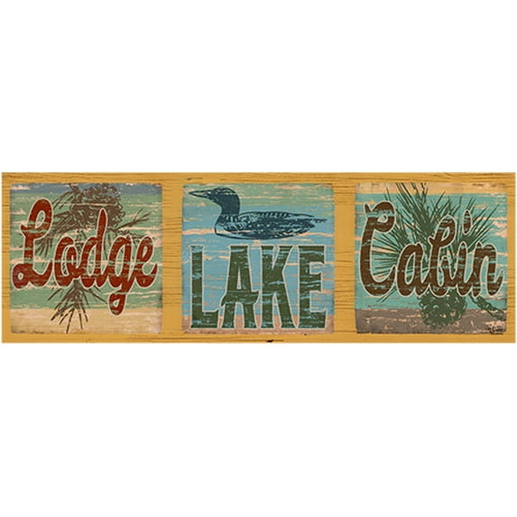 Lodge Lake Cabin Novelty Sign | Indoor/Outdoor | Funny Home Décor for Garages, Living Rooms, Bedroom, Offices | SignMission personalized gift Wall Plaque Decoration