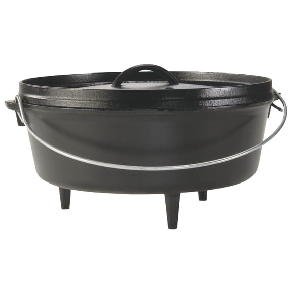 Lodge Logic Camp Oven 6 Qt. Cast Iron Pre-Seasoned, Round 12"