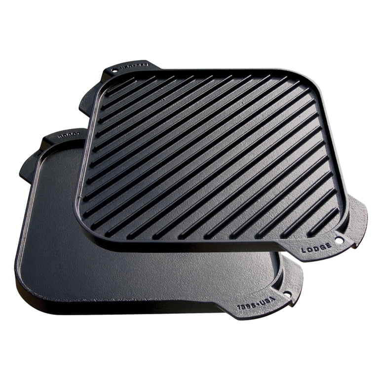 Lodge Logic LSRG3 Cast Iron Pre Seasoned Single Reversible Grill