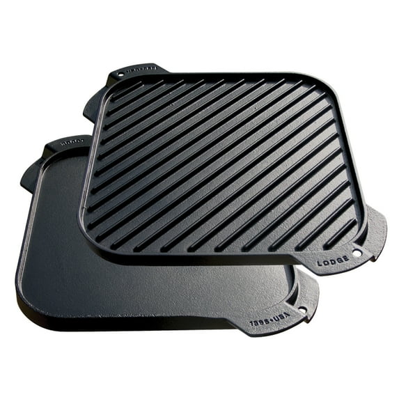 Lodge Logic LSRG3 Pre Seasoned Single Reversible Grill Griddle