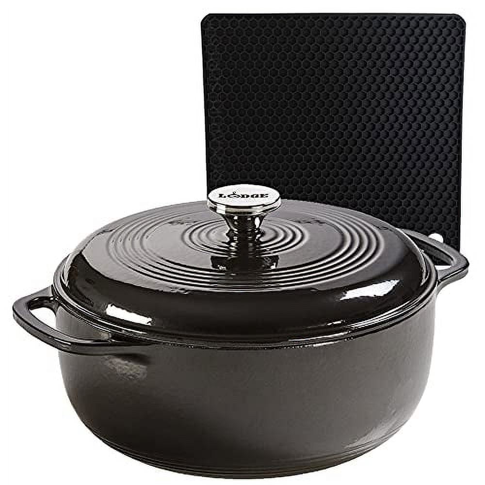 Lodge Lagoon Enameled Dual Handles Cast Iron 6qt Dutch Oven with