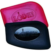 Lodge Pan Scrapers. Handheld Polycarbonate Cast Iron Pan Cleaners. 2-Pack. Red/Black