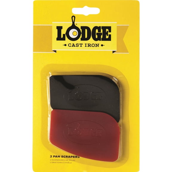 Lodge Polycarbonate Pan Scraper Set - Multipurpose - 4 Piece, Red and Black